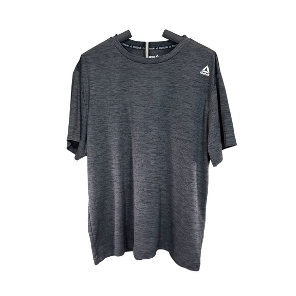 Reebok Mens Athletic T-Shirt XL Black and Gray Quick-Dry Short Sleeve - Picture 1 of 8